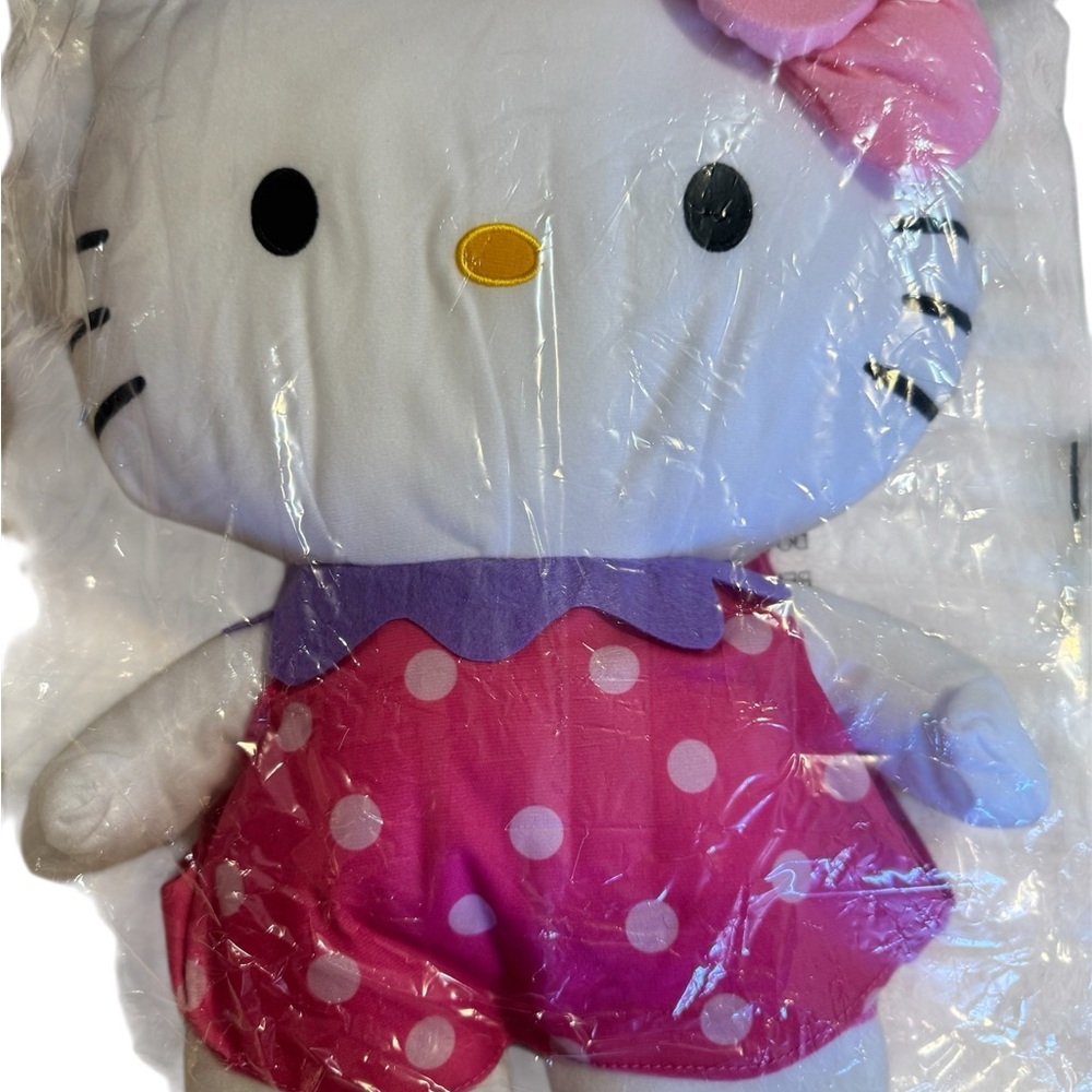 Hello Kitty Plush Backpack with Pink Polka Dot Dress